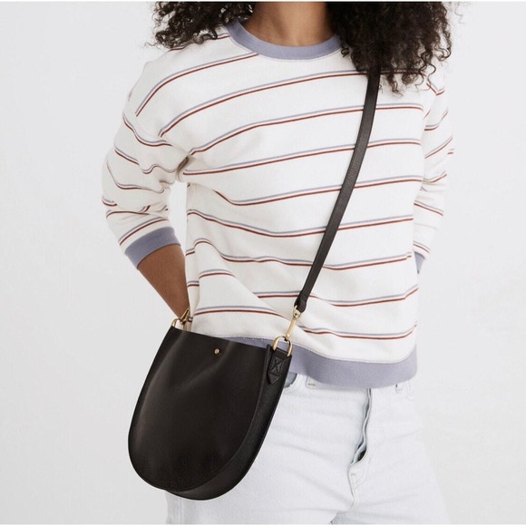 Madewell Handbags - New Madewell Black The Small Transport Saddlebag Womens Crossbody Handbag